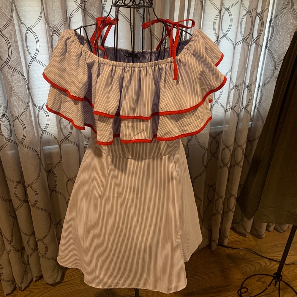 Red, White & Blue off the shoulder Dress